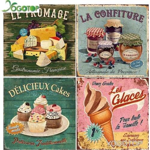 Diy Diamond Painting Cartoon Cross Stitch Craft Kits Full Mosaic embroidery kitchen decor Handwork Cake, bread, dessert YY1557