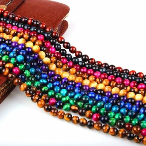 Free Shipping Natural Stone Blue Lapis Lazuli Tiger Eye Agata Round Loose Beads 16" Strand 4 6 8 10 12 14MM Pick Size