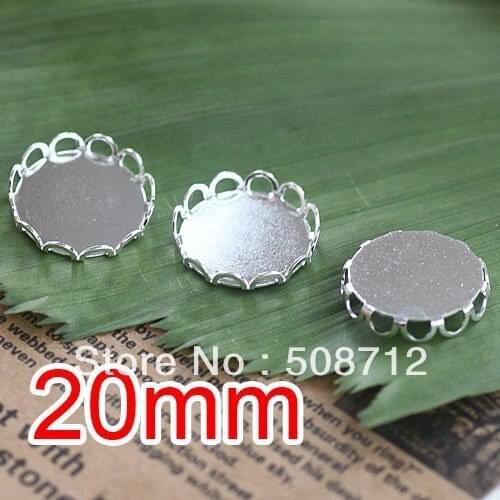 Free shipping!!! silver plated color Cabochon Frame Settings 20mm,pendant settings,pendant base,Cameo Cab blank