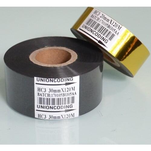 Black Width 30mm length batch coding plastic bag ribbon foil for packing bags