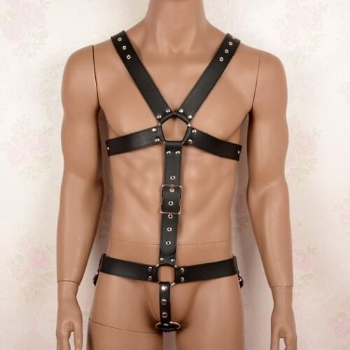 Leather Harnesses Men Fetish Bondage Restraints Body Harness Male Sex Tools For Sale Adult Game Sex Products