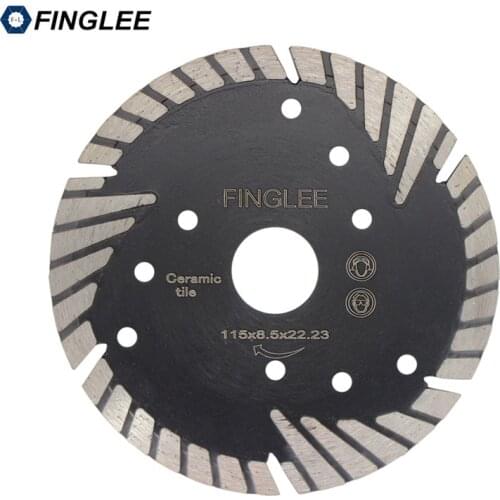 FINGLEE 4.5/5/6/7/9 inch Diamond Cutting Saw Blade Turbo Teeth Slant Protection Cutting Disc for Concrete, Marble Granite Stone