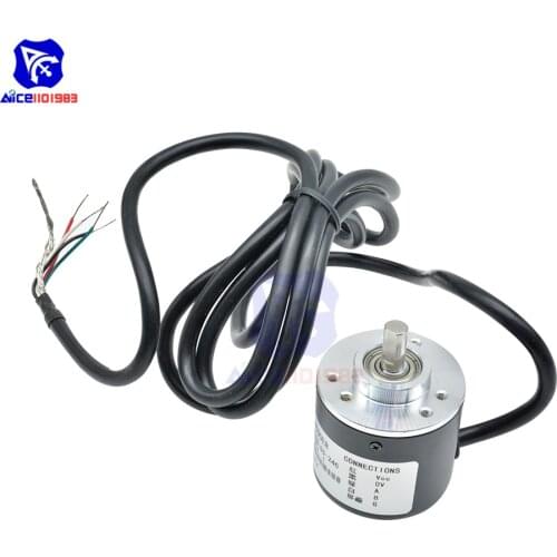 Diymore Encoder 360 P/R / 600 P/R Photoelectric Incremental Rotary 5-24V AB Two Phases 6mm Shaft