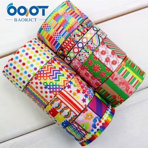 OOOT BAORJCT 174153,25mm geometry Printed grosgrain ribbon,DIY handmade,Wedding decoration materials, Valentines Day essential