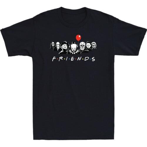 Halloween Horror Movie Killers Characters Scary Friends Mens T-Shirt Summer Cotton Short Sleeve O-Neck Unisex T Shirt New S-3XL