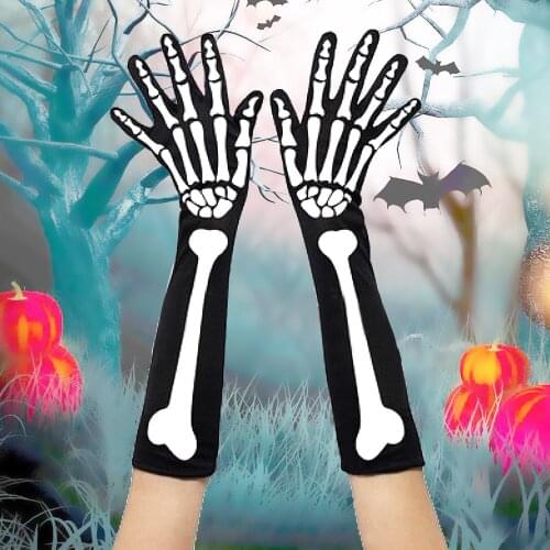 Besegad Creative Novelty White Hallopween Skeleton Gloves Costume for Cosplay Fancy Dress Decoration Toys Gifts Accessories Prop