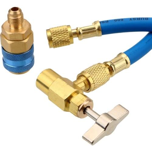 LEEPEE Pressure Gauge Measuring Kit Car Air Conditioning Refrigerant Recharge Hose Car Accessories Reparing Tools R134A