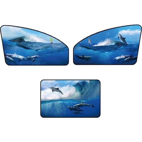 Magnetic Car Main and Side Window Sunshade Curtains Adjustable Car Styling Auto Windows Sun Visor Animal Pattern Blinds Cover