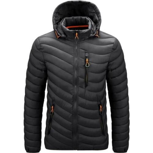 Winter Warm Down Coat Men Fashion Hooded Simple Cotton Padded Basic Jacket casaco male windproof outwear down jackets clothing