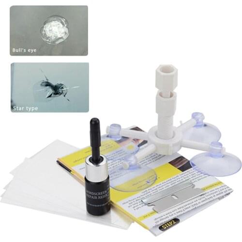 Car Windshield Repair Kit Quick Fix Car Cracked Glass Windscreen Repair Tool Kit Resin Sealer DIY Auto Window Screen Polishing