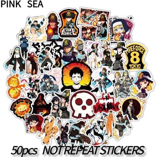 10/30/50Pcs/set Japanese Anime Fire Force Graffiti Stickers For Motorcycle Phone Skateboards Laptop Luggage Bicycle