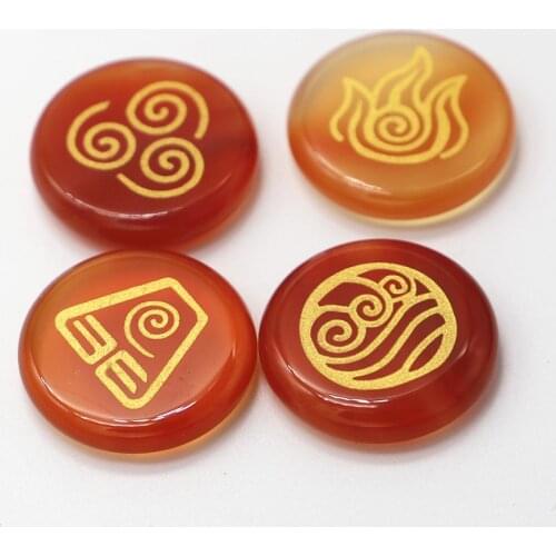 Natural Stone Divination Engraved Round Stone Carved Polished Palm Stone Aura Crystal Healing Crystal Stone raw crystal jewelry