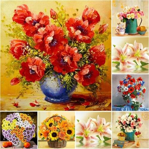 New Rose Flowers Diamond Mosaic Decor Living Room Kitchen Decorate Diamond Painting Cross Stitch Gift KB129