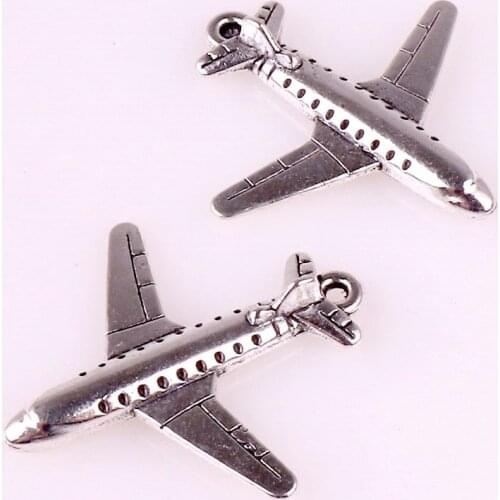 NEW 15pcs/bag Tibetan silver Aircraft Shape Charms Pendants Helicopter DIY Handmade Jewelry Accessories For Jewelry Making 24052
