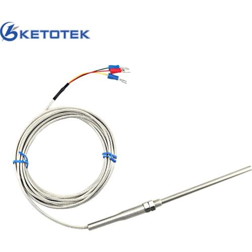 NEW PT100 probe 2m RTD Cable Stainless Probe 100mm 3 Wires Temperature Sensor -50 C to + 400 C