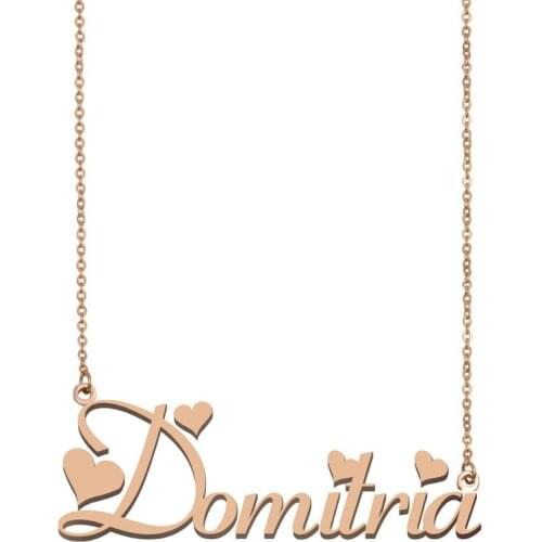 Domitria Name Necklace , Custom Name Necklace for Women Girls Best Friends Birthday Wedding Christmas Mother Days Gift