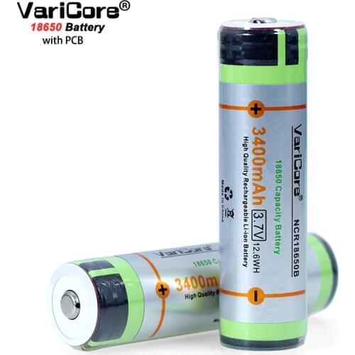 1-10PCS VariCore protected for 18650 3400mAh battery NCR 18650B with original new PCB 3.7V Suitable for flashlights laptop