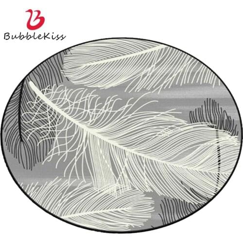 Bubble Kiss Gray White Printed Pattern Round Carpets For Living Room Foldable Customizable Boys Room Floor Rugs 2020 Winter Hot