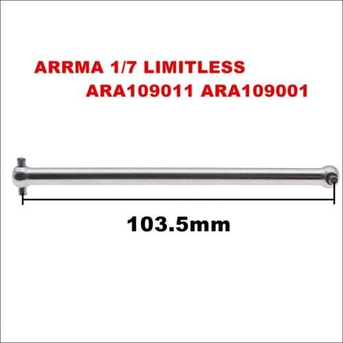 RCAWD #45 steel upgraded front center drive shaft dogbone 103.5mm avoid vibration for 1-7 Arrma ARA109011 ARA109001 InfractV1&V2