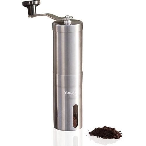 Yooap Manual coffee grinder Stainless steel coffee grinder with adjustable ceramic cone burr for home office travel