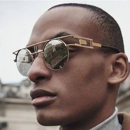 Steampunk Sunglasses Men Women Brand Desinger Vintage Sunglass Male Round Sun Glasses 2019 Metal Eyewear Punk