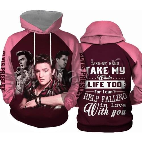 Super Star The King Elvis Presley 3D Hoodies Men/women hiphop streetwear outwear Fans Gothic Hood Sweatshirts Jacket Top Clothes