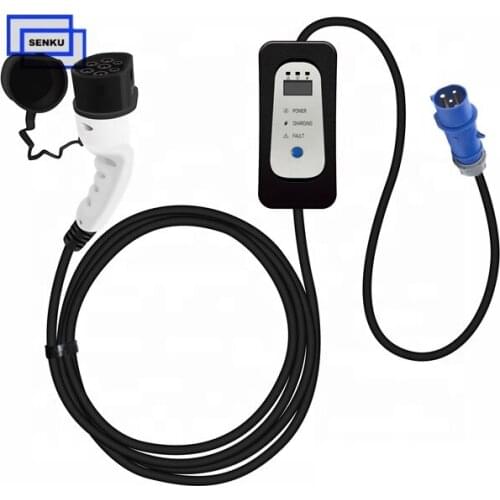 High Quality 16A 32A Current Adjustable Charger Station Ev Use CEE Plug Fast Home Ev Charger Type2 Cooper Alloy