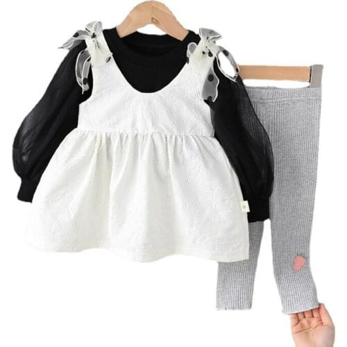 Girls Western Style Skirt Female Baby One-year-old Suit Baby Spring And Autumn Two-pieces Costume Outfits Tweed Set For Children