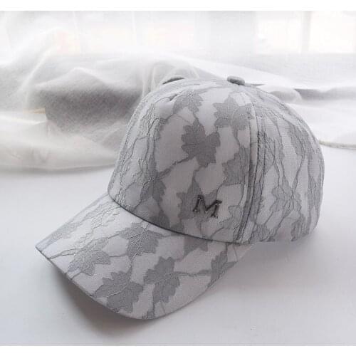 Sweet Temperament m Letter Lace Duck Hat Women Travel versatile Breathable Baseball Hat Summer Sun Sun Hat Free Shipping