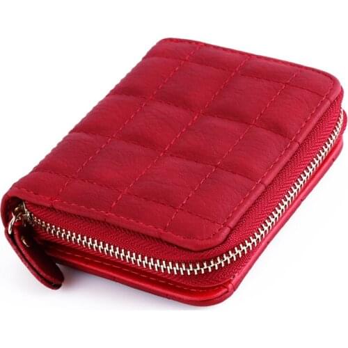 Women Short Wallets PU Leather Female Plaid Purses Nubuck Card Holder Wallet Fashion Woman Small Zipper Wallet With Coin Purse