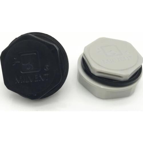 1pcs Black Milvent Screw In Vent Type M20*1.5 Air Permeable Vent Waterproof Breathable Vent Plug Protective Vents