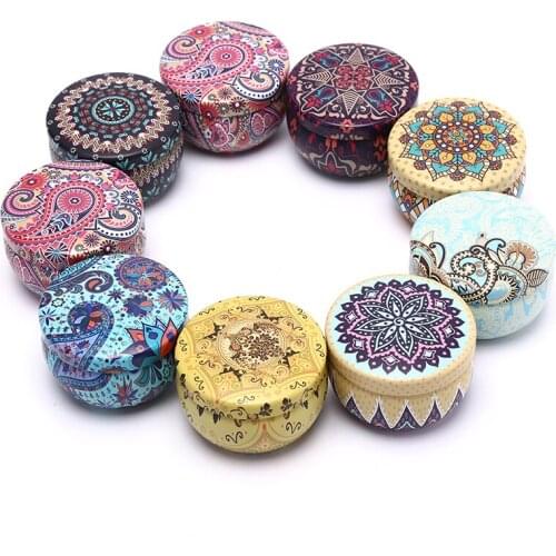 1PC Retro Floral Tin Can Lovely Mini Gift Jewelry Tin Box Cookie Candy Tea Storage Box Candy Gift Case