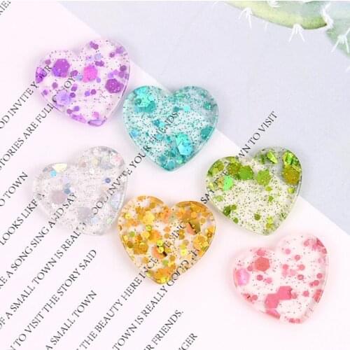 10pcs/lot New Lovely heart-shaped Flatback resin Art Supply Decoration Charm Craft hair bow center Scrapbook
