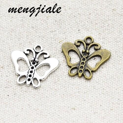 14pcs/lot Butterfly Charms For Jewelry Making Butterfly Charms Antique Silver Butterfly Charms 22x22.5mm