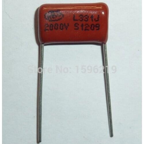 20pcs CBB capacitor 331 2000V 331J 2KV 330pF 0.33nF P15 CBB81 Metallized Polypropylene Film Capacitor