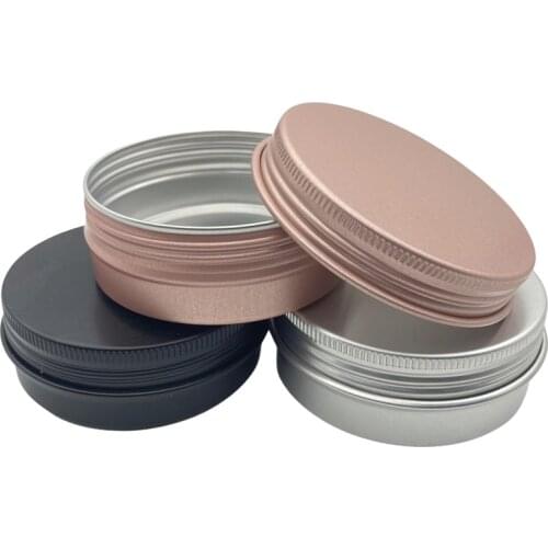 50Pcs/Lot 60ML Aluminum Jar For Cosmetic Powder Hair Wax Containers 60g Medal Aluminum Case 2oz Refillable Bottle