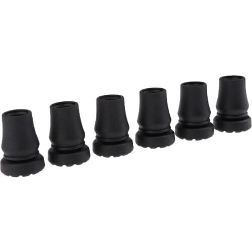 6 Pack Replacement Rubber Tips Caps Fits Most Hiking Sticks, Trekking Poles, Walking Canes