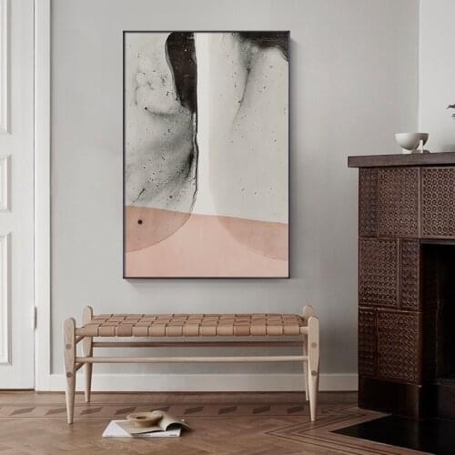Abstract Creative pink ink Canvas Painting posters and print nordic home decor wall art Pictures for Living Room Bedroom aisle