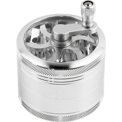 Aluminum Alloy 55MM 4 Layers Tobacco Spice Grinder Herb Weed Grinder with Mill Handle Salt and Pepper Mills Kitchen Tools