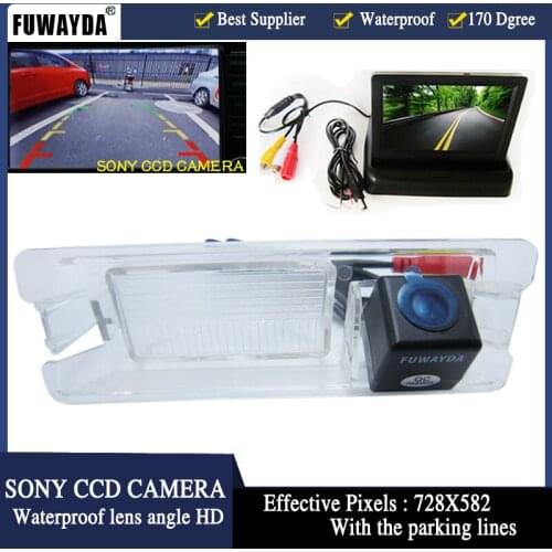 FUWAYDA 4.3'foldale Icd display car camera monitor Parking +HD front Car rear view Camera For Nissan March Renault Logan Sandero