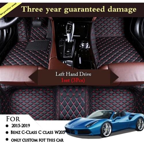 Car Floor Mats For Mercedes Benz C-Class C class W205 2019 2018 2017 2016 2015 Leather Rugs Carpets Accessories