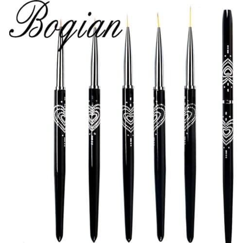 BQAN 7/9/11mm Nail Art Line Painting Brushes Gel Brushes Thin Liner Drawing Pen Manicure Tools UV Gel Nails