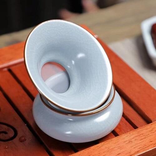 Tea Leak Ceramic Tea Filter Tray Tea Set Accessories Creative Open Piece Tea Dregs Filter