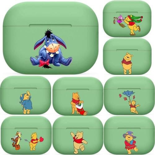 Disney Pooh Bear For Airpods pro 3 case Protective Bluetooth Wireless Earphone Cover Air Pods airpod case air pod cases green