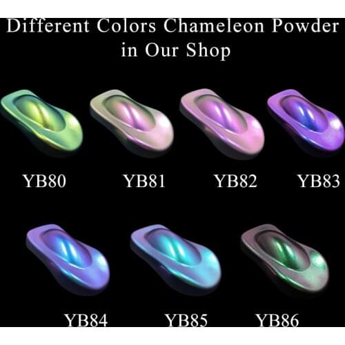 7 Packs Chameleon Pigment Powder Coating Acrylic Paint Chameleon Dye for Cars Automotive Craft Nail Decoration Painting 10g/pack