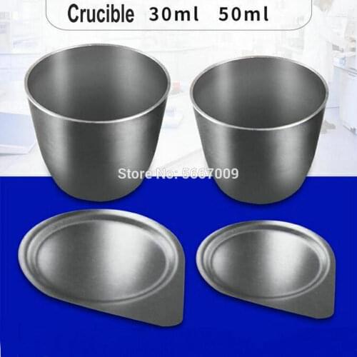 5pcs/10pcs laboratory 30ml /50ml iron crucible with cover high purity high temperature resistant laboratory can heat containers