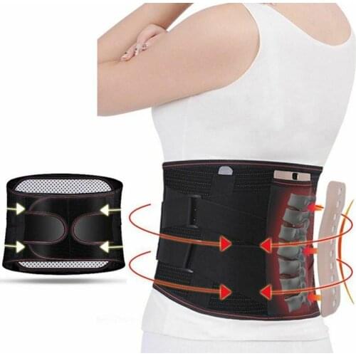 Adjustable Tourmaline Self-heating Magnetic Therapy Waist Belt Lumbar Support Back Waist Support Brace Double Banded aja lumbar