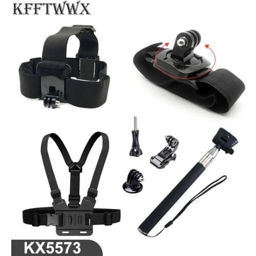 KFFTWWX Accessories Kit for Gopro Hero 9 8 7 6 5 4 Black Straps Monopod Set Mount for Go Pro SJCAM SJ4000 YI 4K AKASO EKEN H9R