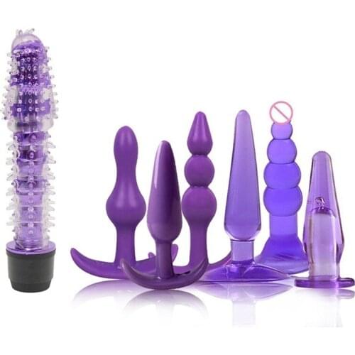 Anal Plug Set With Dildo Vibrator Silicone Beads Butt Plug Vibrador Prostate Massager G Spot Stimulation Adult Sex Toys For Men
