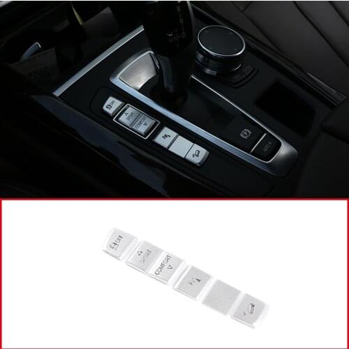 Aluminum Alloy Silver Car Driving Mode Button Sticker Decorative Sequins For BMW X5 X6 F15 F16 2014-2018 Auto Interior Accessory